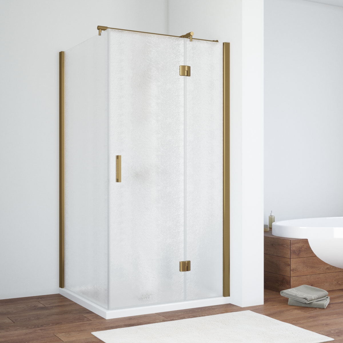 Душевой уголок Vegas Glass AFP-Fis TUR NOVO h1890 90*100 05 02 R, профиль бронза, стекло шиншилла