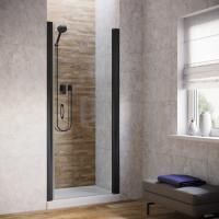 Душевая дверь в нишу Vegas Glass EP LUX 65 02М crystalvision R профиль черный матовый, стекло crystalvision