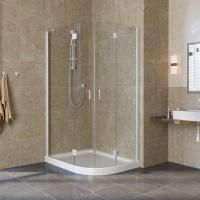 Душевой уголок Vegas Glass AFS-F Lux 100*90 01 01 L профиль белый, стекло прозрачное