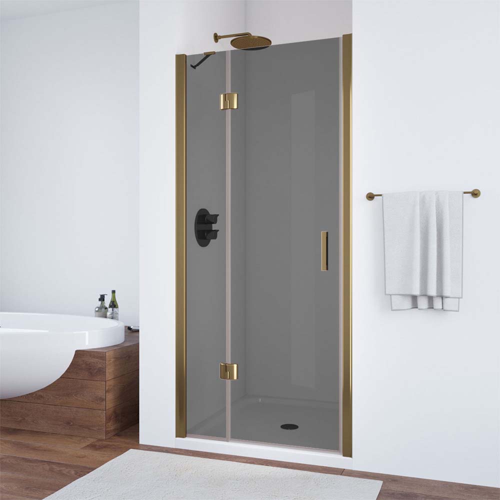 Душевая дверь в нишу Vegas Glass  AFP TUR NOVO h1890 95 05 07 L, профиль бронза, стекло графит