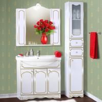 Мебель для ванной Бриклаер Лючия 90 белый глянец, золото