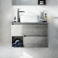 Тумба с раковиной Stworki Карлстад 75 дуб рошелье, монте тиберио, с отверстием для смесителя в столешнице