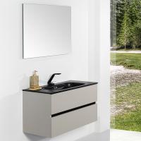 Мебель для ванной Armadi Art Vallessi 100 кашемир, с черной раковиной