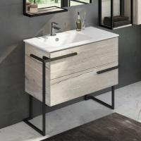 Тумба с раковиной Comforty Дюссельдорф 90 дуб дымчатый