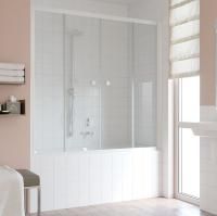 Шторка на ванну Vegas Glass Z2V 150 01 01 профиль белый, стекло прозрачное