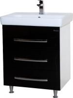 Тумба под раковину Bellezza Рокко 70 черная напольная 3 ящика
