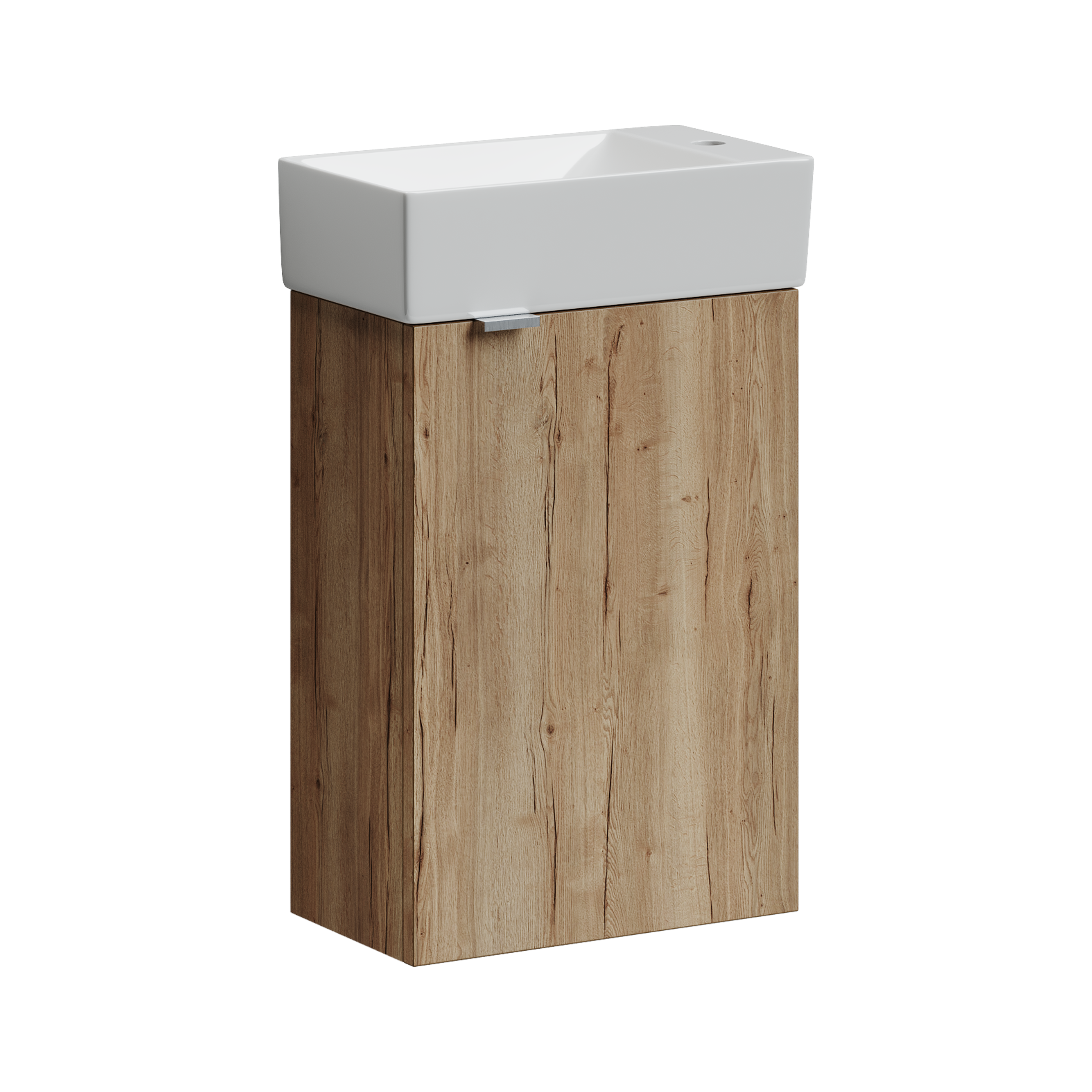 Тумба с раковиной Sancos Mini 36 R дуб галифакс натуральный, подвесная