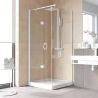 Душевой уголок Vegas Glass GPS-Fis LUX 90*90 01 crystalvision L профиль белый, стекло crystalvision