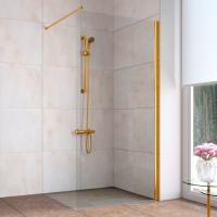 Душевая перегородка Vegas Glass EAF LUX 870x1995 профиль золото, стекло прозрачное