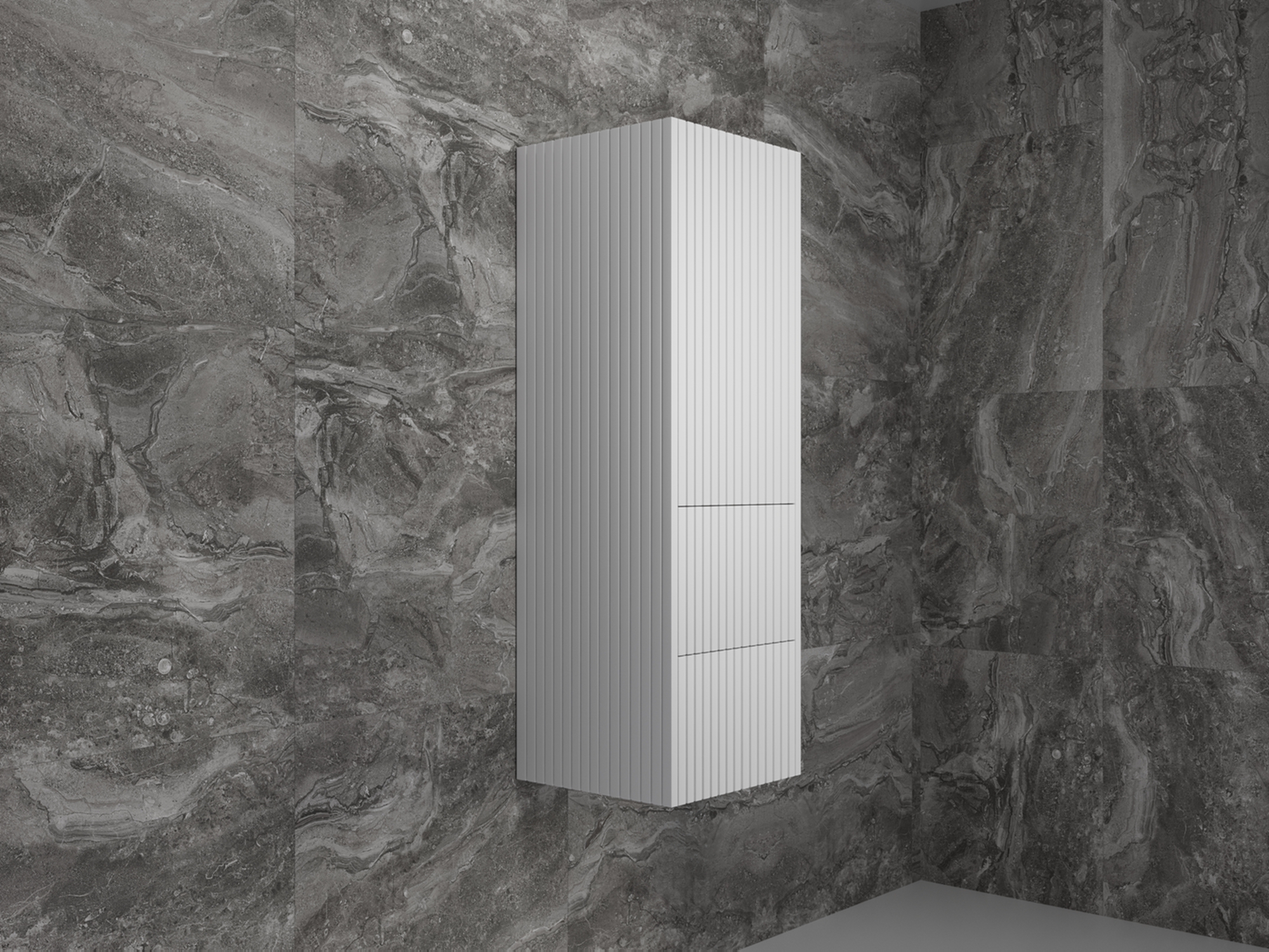 Шкаф-пенал Style Line Стокгольм 2 ящика подвесной, белый рифленый софт