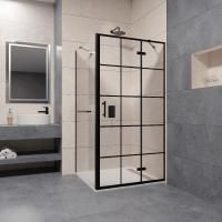 Душевой уголок RGW Passage PA-77-1B R (1210-1240)х800х1950 профиль черный, стекло прозрачное