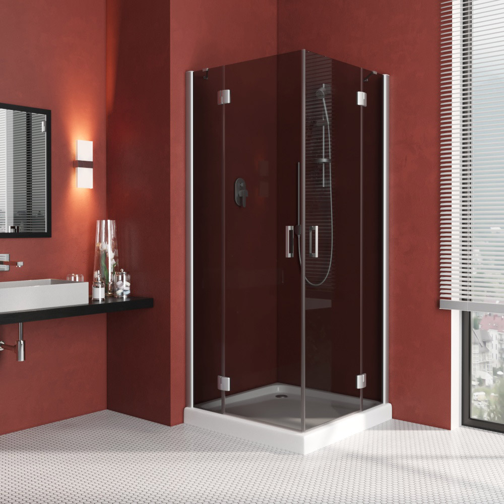 Душевой уголок Vegas Glass AFA LUX 120 07 07, профиль матовый хром, стекло графит