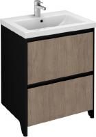 Тумба под раковину Velvex Klaufs 60.2Y черная, шатанэ, напольная