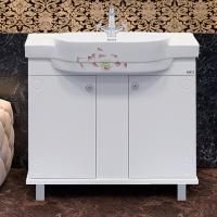 Тумба с раковиной Misty Виола 73 белая эмаль