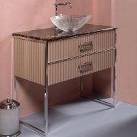 Тумба с раковиной Armadi Art Monaco 100 столешницей из мрамора капучино, хром