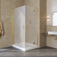 Душевой уголок Vegas Glass AFA-F LUX 120*90 09 10 L профиль золото глянцевое, стекло сатин