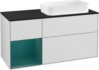 Тумба под раковину Villeroy & Boch Finion G272GSGF 120 см, glossy white, cedar matt, внутренняя подсветка, настенная подсветка