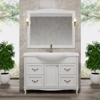 Мебель для ванной ValenHouse Эллина 120 белая, 4 ящика, 1 дверца, ручки бронза