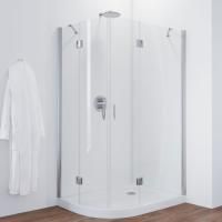 Душевой уголок Vegas Glass AFS-F 120*100 08 01 R профиль глянцевый хром, стекло прозрачное