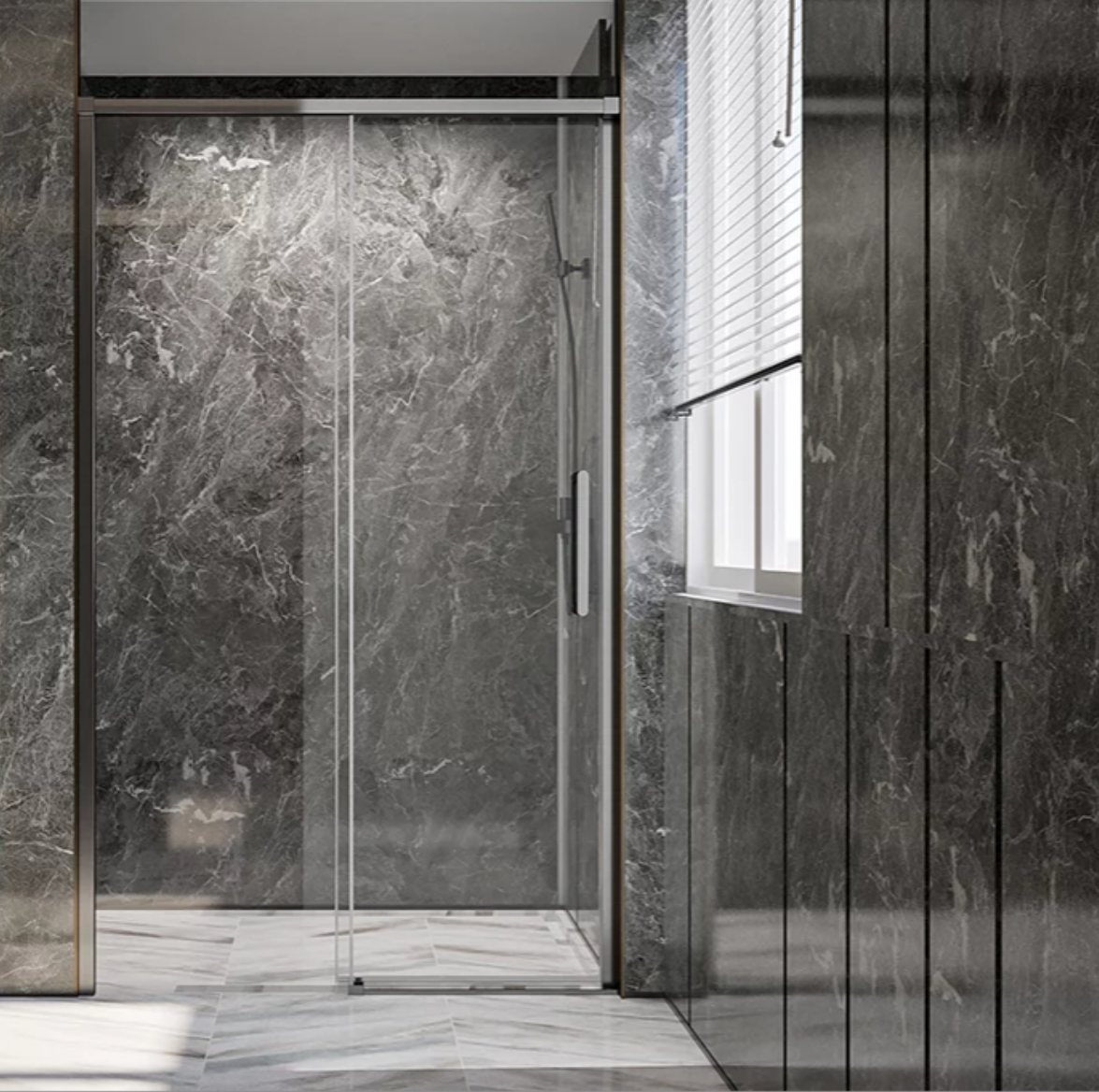 Душевая дверь в нишу Veconi Premium Trento PTD-40GR 120 см, профиль графит