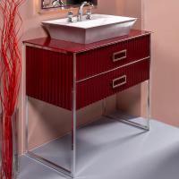 Тумба с раковиной Armadi Art Monaco 100 со столешницей бордо, хром