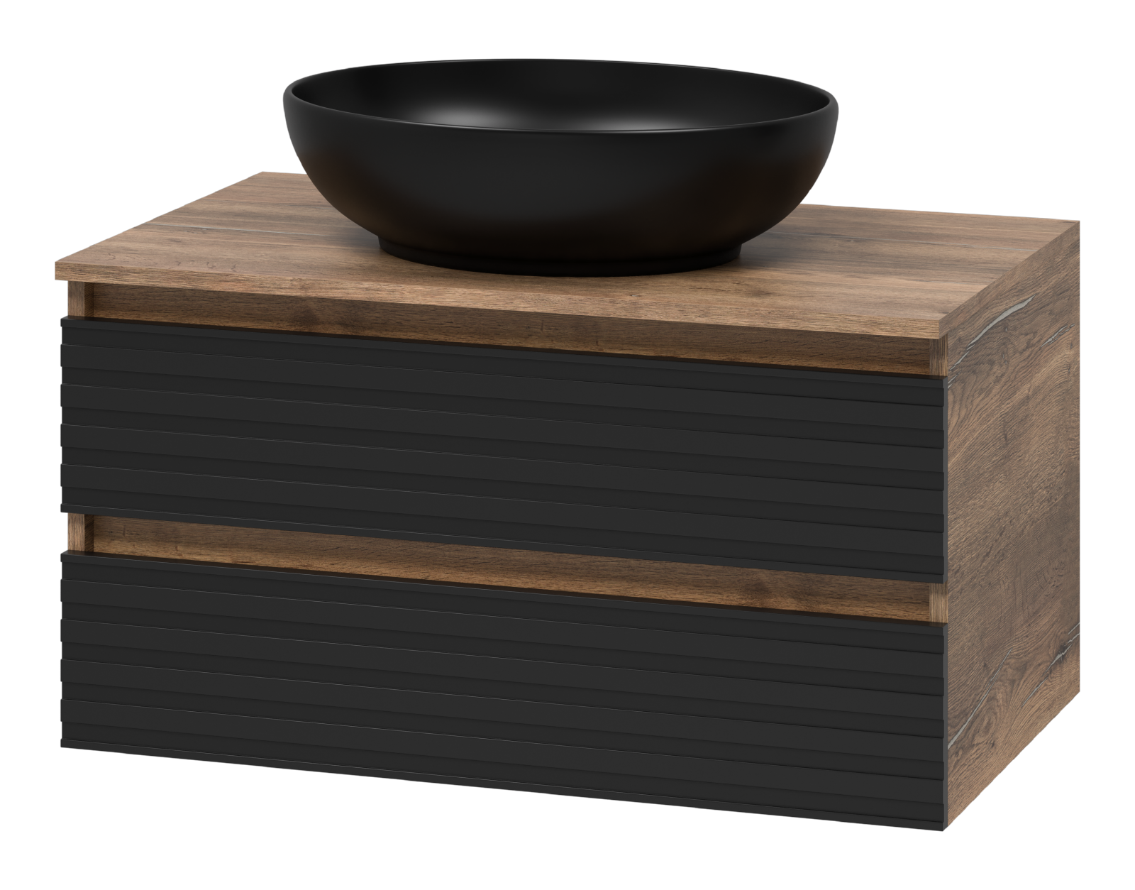 Тумба с раковиной Brevita Dakota 80 подвесная, черная