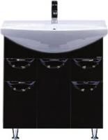 Тумба под раковину Misty Орхидея 75 черная эмаль