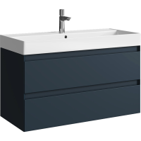 Тумба с раковиной Aqwella 5 stars Geometria 100 подвесная, 2 ящика, серая