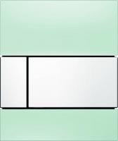 Кнопка смыва TECE Square Urinal 9242803 зеленое стекло, кнопка белая