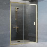 Душевая дверь в нишу Vegas Glass ZP 140 09 01 профиль золото, стекло прозрачное