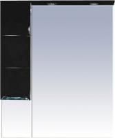 Зеркало-шкаф Misty Петра 75 L черная эмаль