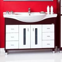 Тумба под раковину Бриклаер Бали 120 венге, белый глянец