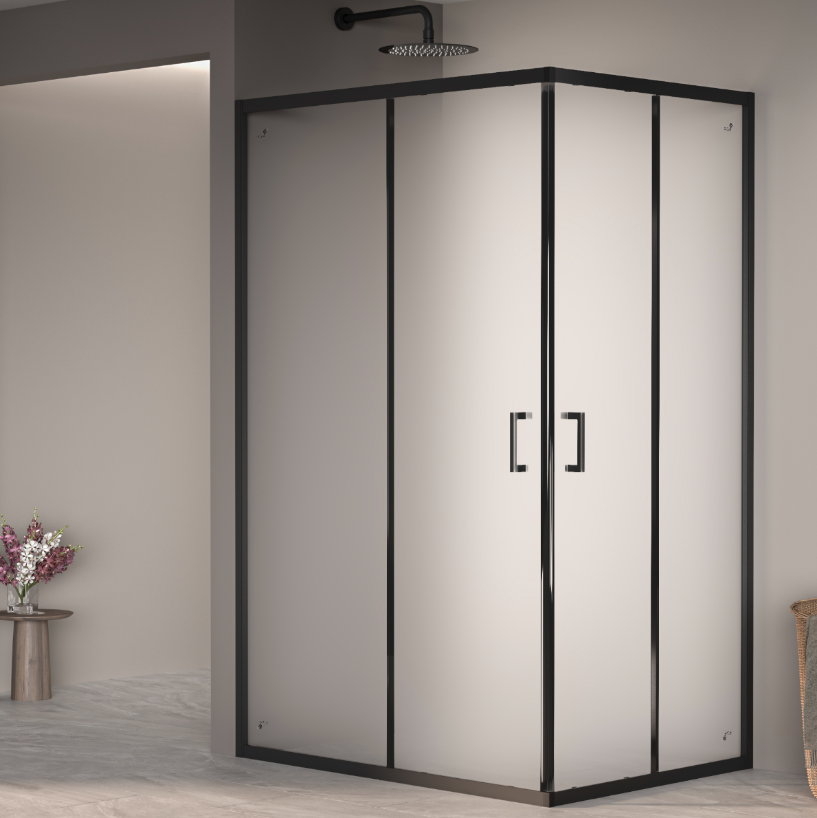 Душевой уголок RGW Passage PA-040B 1000x900x1950 профиль черный, стекло матовое