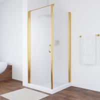 Душевой уголок Vegas Glass EP-Fis 90*80 09 10 L профиль золото глянцевое, стекло сатин