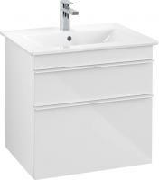 Тумба с раковиной Villeroy & Boch Venticello A92402 60 glossy white, с белыми ручками