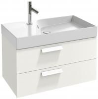 Тумба с раковиной Jacob Delafon Rythmik 80х46 2 ящика белый блестящий лак