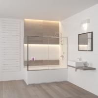 Шторка на ванну RGW Screens SC-82 (1460-1510)х800х1500 профиль хром, стекло шиншилла