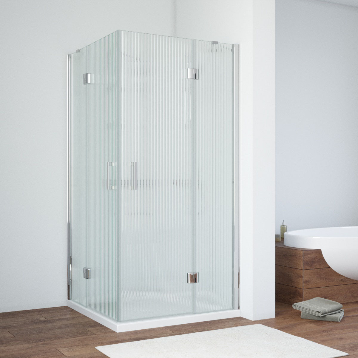 Душевой уголок Vegas Glass AFA TUR NOVO h1890 100 08 Moru, профиль глянцевый хром, стекло Moru