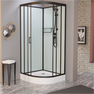 Душевые кабины Frank с черным профилем теперь и без крыши