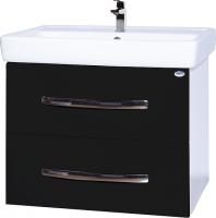 Тумба под раковину Bellezza Рокко 80 подвесная черная 2 ящика