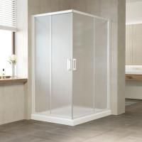 Душевой уголок Vegas Glass ZA-F 120*100 01 10 профиль белый, стекло сатин