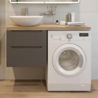 Тумба с раковиной Stworki Берген 60 серая со светлой столешницей 122, Moduo 55 Leaf, R