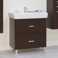 Тумба с раковиной Aquaton Америна Н 80 темно-коричневая, напольная