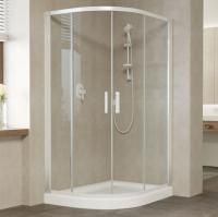 Душевой уголок Vegas Glass ZS-F 120*80 01 01 профиль белый, стекло прозрачное