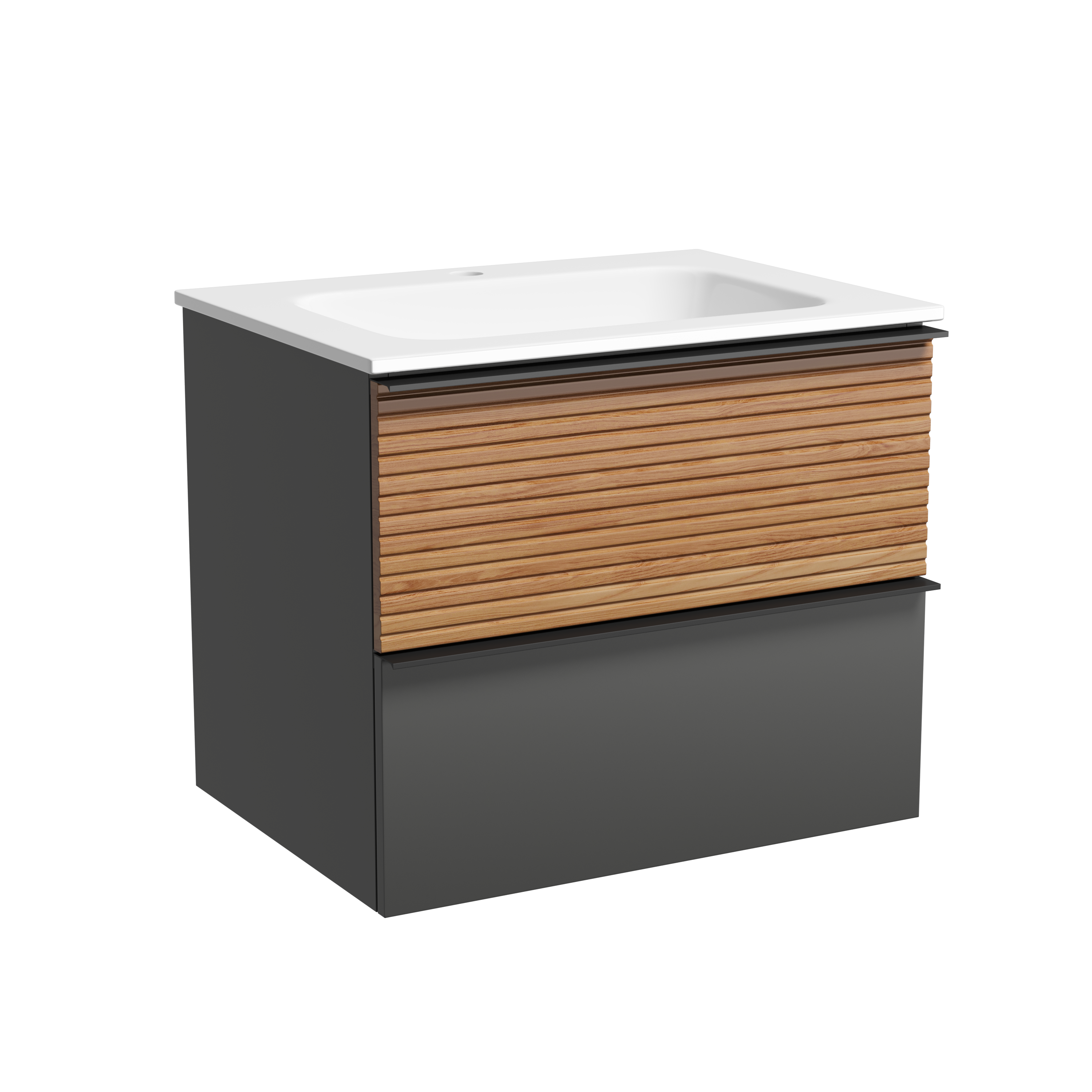 Тумба с раковиной Sancos Delta 60 дуб красный/графит, DL60GR