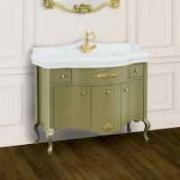 Тумба с раковиной Migliore Impero 110 с ящиками, с дверками, oliva