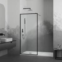 Душевая перегородка RGW Walk In WA-012B 80х200 профиль черный, стекло прозрачное