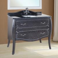 Тумба с раковиной Bellezza Грация Люкс 90 черная патина серебро