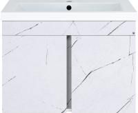 Тумба с раковиной Misty Торос 75 белый мрамор