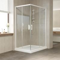 Душевой уголок Vegas Glass ZA-F 120*90 01 01 профиль белый, стекло прозрачное